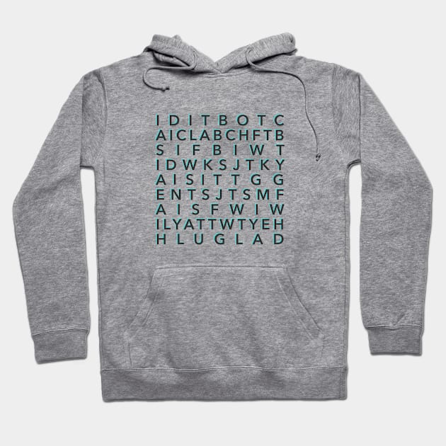 Cruel Summer IYKYK (grey & aqua) Hoodie by LetsOverThinkIt